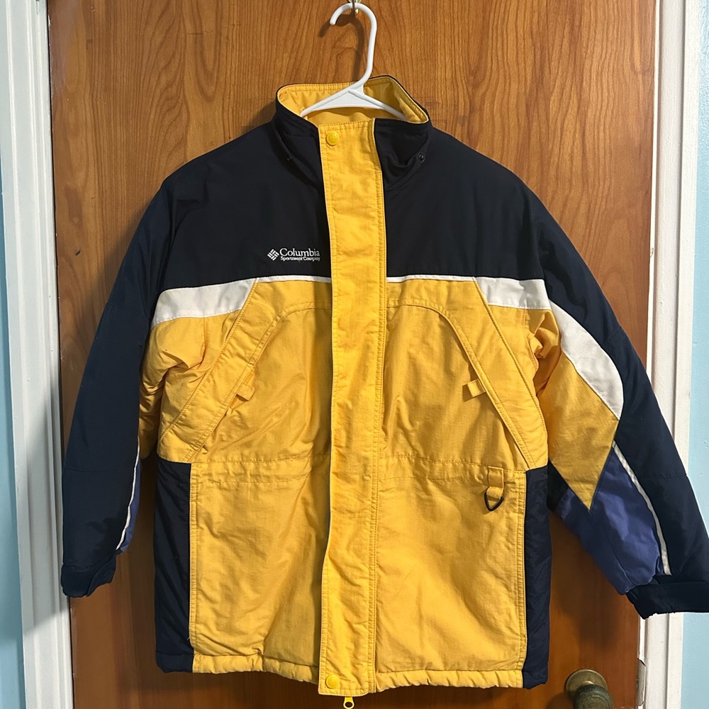 Columbia Kids Two-Tone Yellow and Navy Puffer Jacket